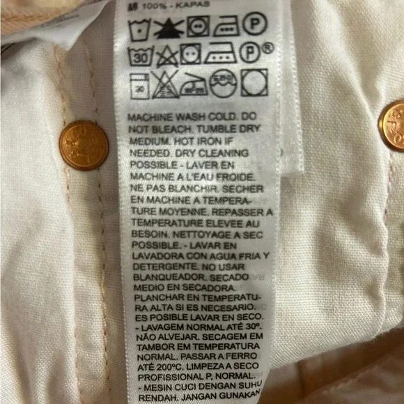 💖”Levi’s 501” Baby Pink Distressed Cut Off Short w/ Fringe Size 27💗 - Picture 6 of 14